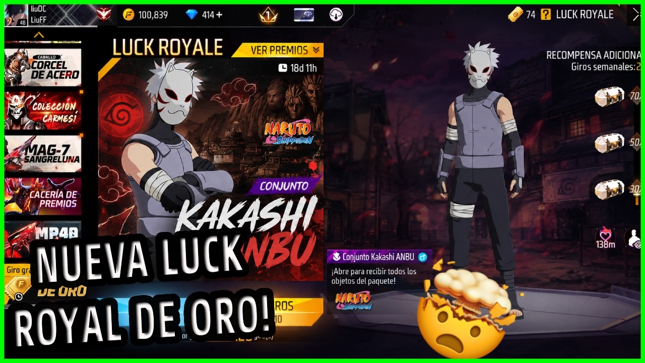 🚨 &iexcl;NUEVA LUCK ROYALE DE ORO! SKIN GRATIS FF latam