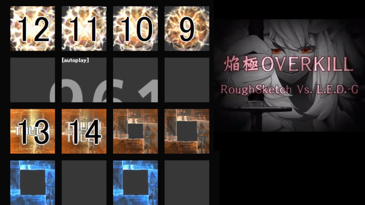 【jubeat analyser】 焔極OVERKILL / RoughSketch Vs. L.E.D.-G [創作譜面]
