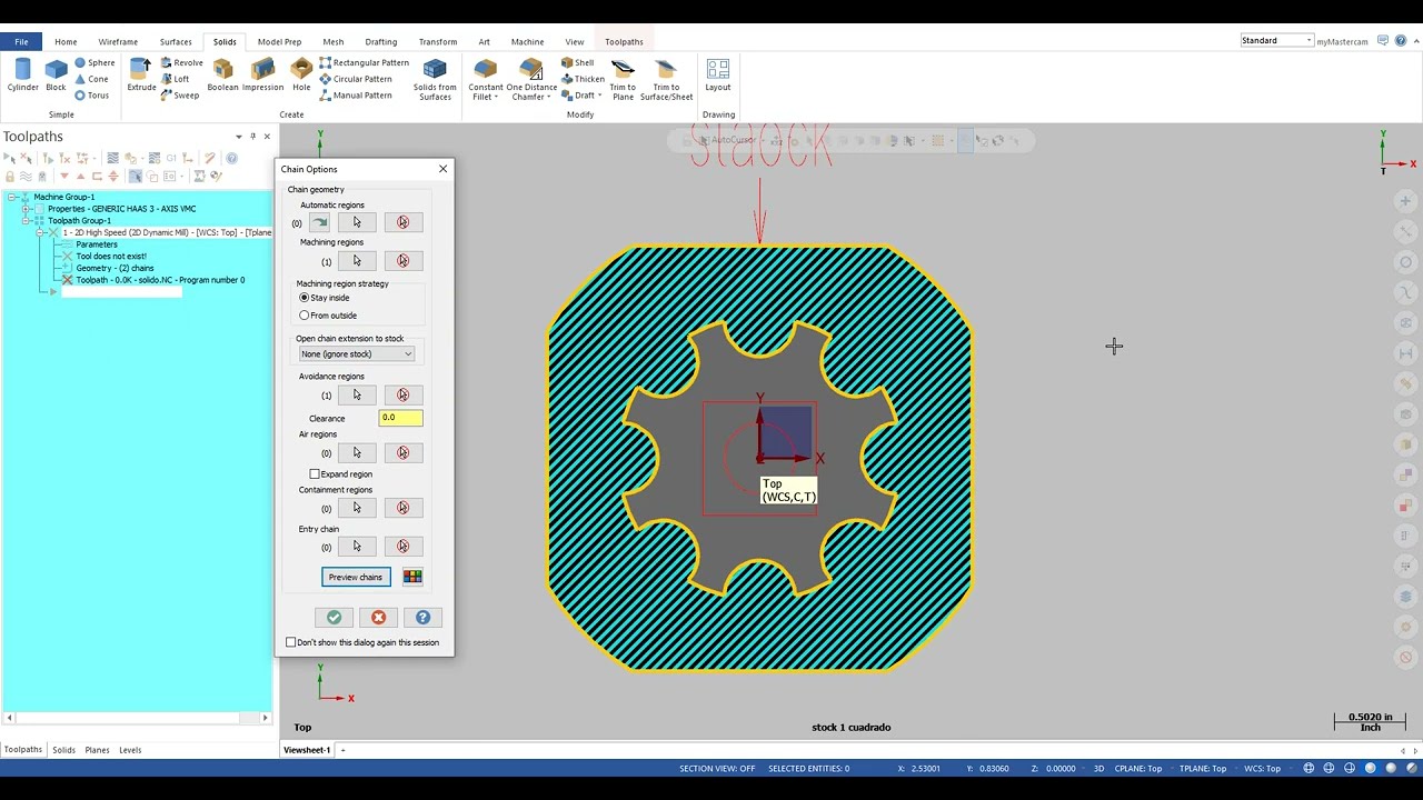 MasterCan 2024  Maquinar desde un Stock High Speed  (2D Dynamic Mill) CAD CAN CNC