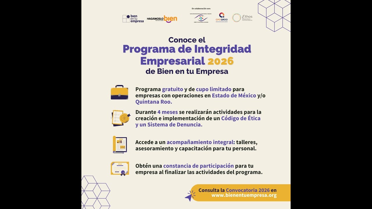 Sesión informativa del Programa de Integridad Empresarial 2026 de bien en tu empresa