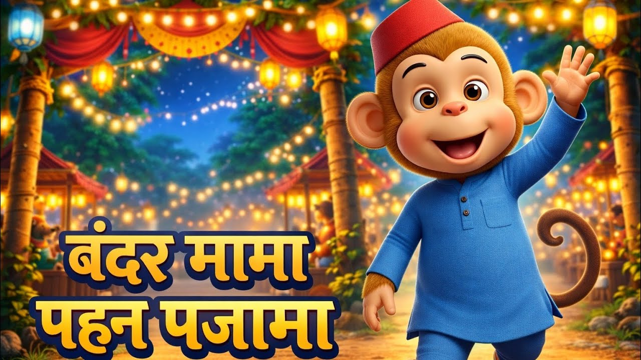 बंदर मामा पेहन पजामा | Bandar Mama Pehan Pajama | Hindi Rhymes for Kids | Jungle Mela Cartoon Song