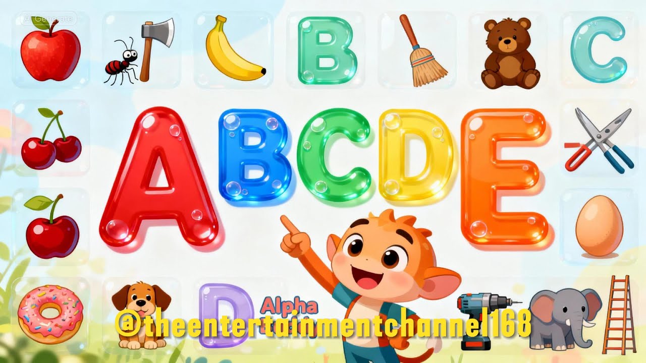 🍎 Learn Letters A-E with Animals, Fruits, Foods & More! | Fun Phonics for Kids! 🛠️ #kidslearning