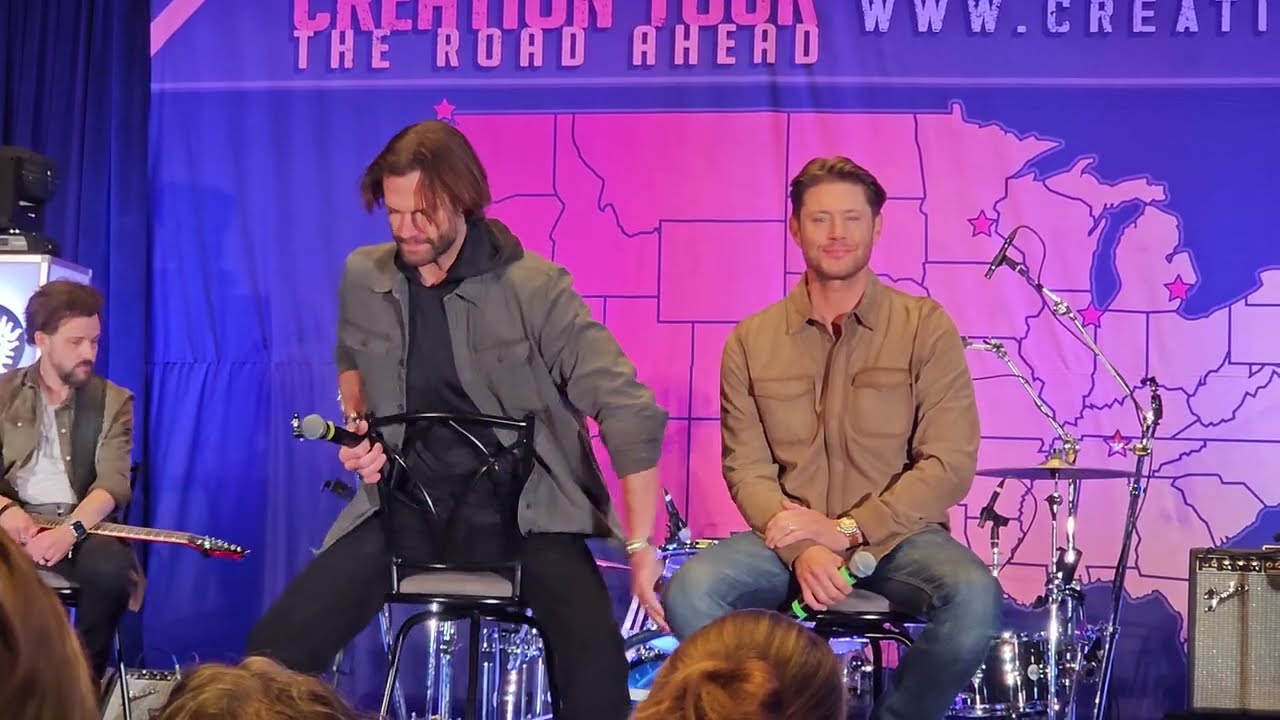 SPN Nashville 2025 - Louden Swain on stage to Welcome J2, J2R2 jump and Support Signs for Jensen.