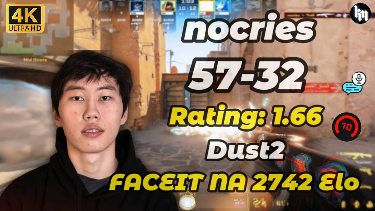 Double ACE! nocries (57-32) SoloQ (Dust2) | Jan 3, 2026 | #cs2 #nocries