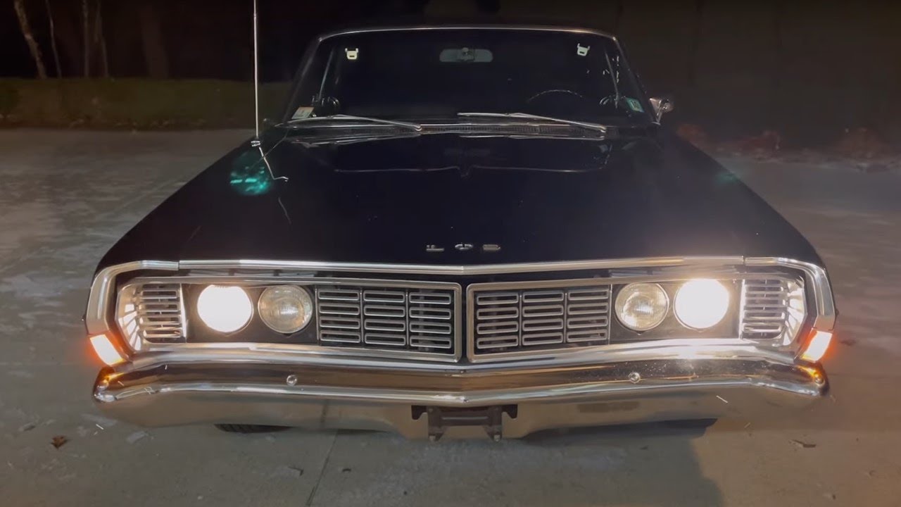 Ford LTD Brougham 1968 года (9 тыс. миль) 390V8 с холодным запуском, ночным вождением и обходом/р...