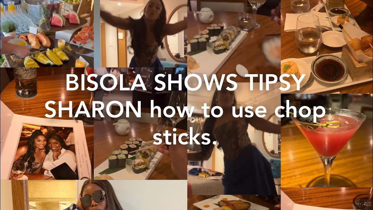 BISOLA AIYEOLA teaches Sharon Ooja how to use chopsticks,as they vacation in Spain. #FriendshipGoals