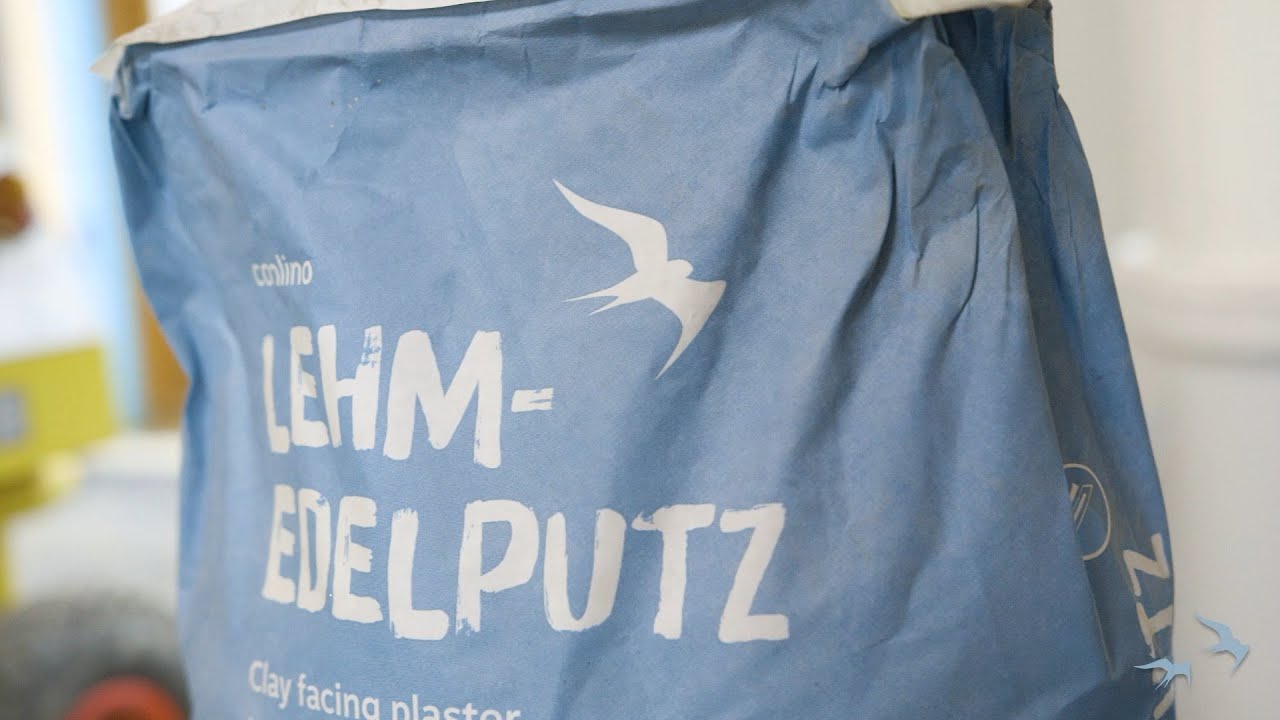 Lehm Edelputz mit Putzmaschine aufgetragen