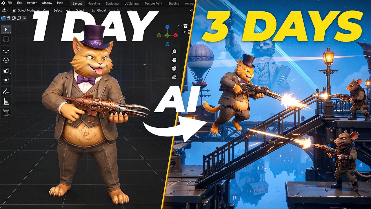I Made a 3D Game Using Only AI Assets &mdash; In Just 3 Days