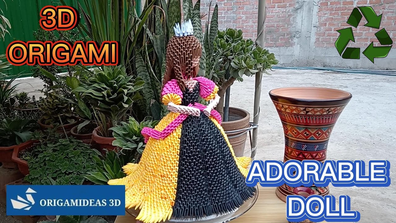 Cómo hacer una Adorable Muñeca en Origami 3D | Tutorial paso a paso | Adorable 3D Origami Doll