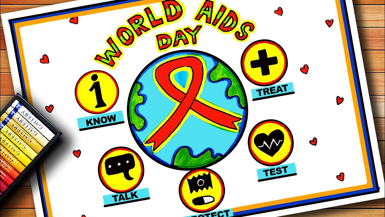 World Aids Day Drawing | World Aids Day Poster | Aids Awareness Poster | Aids Awareness Drawing