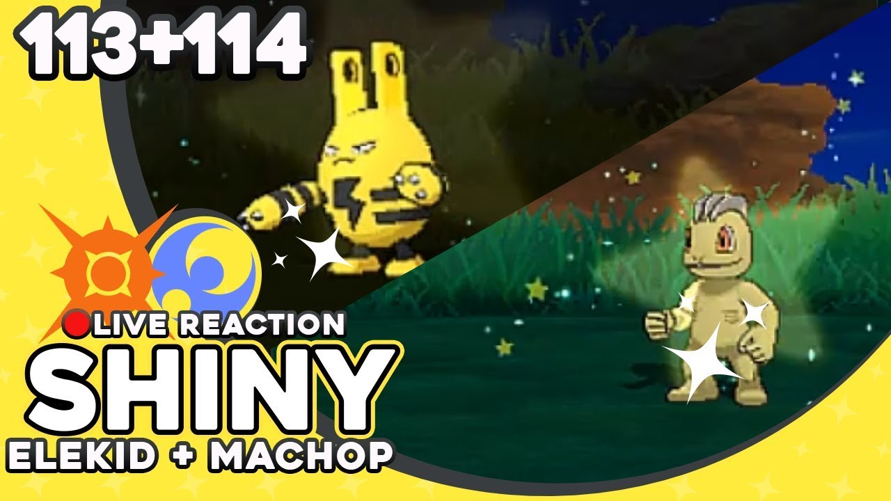 BACK TO BACK SHINIES! ELEKID & MACHOP | Pok&eacute;mon Sun and Moon Shiny Reaction #113 & 114 | CBAD