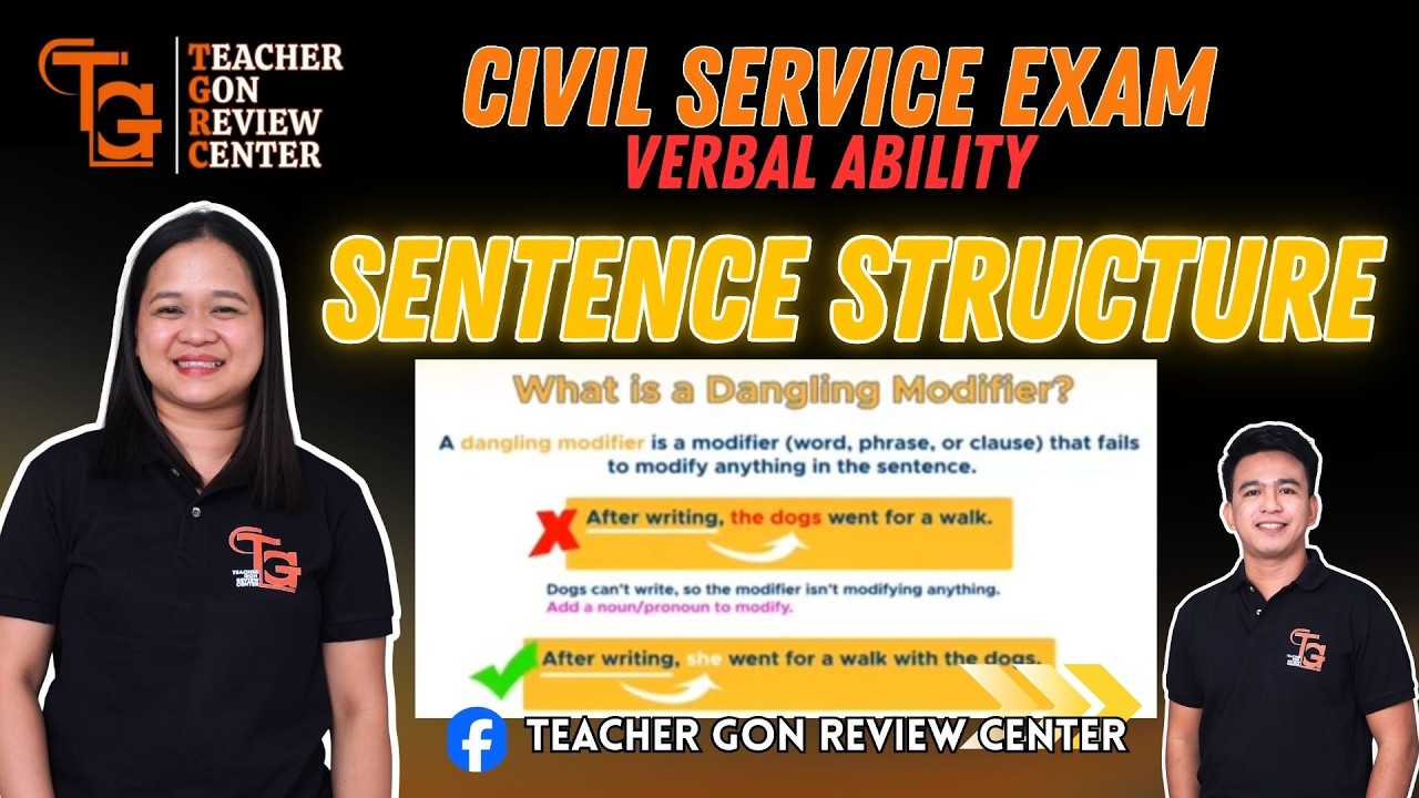 Sentence Structure - Verbal Ability | CSE - LET - NAPOLCOM - UPCAT