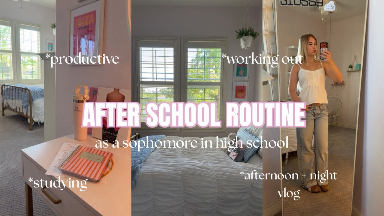 My highschool after school routine!!📚💐🫶🏻 *working out *homework *night/afternoon *productive 