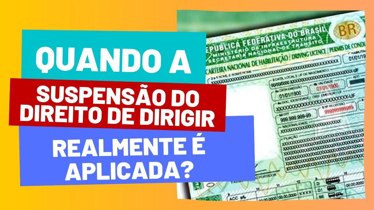 Quando a suspensão do direito de dirigir realmente é aplicada?