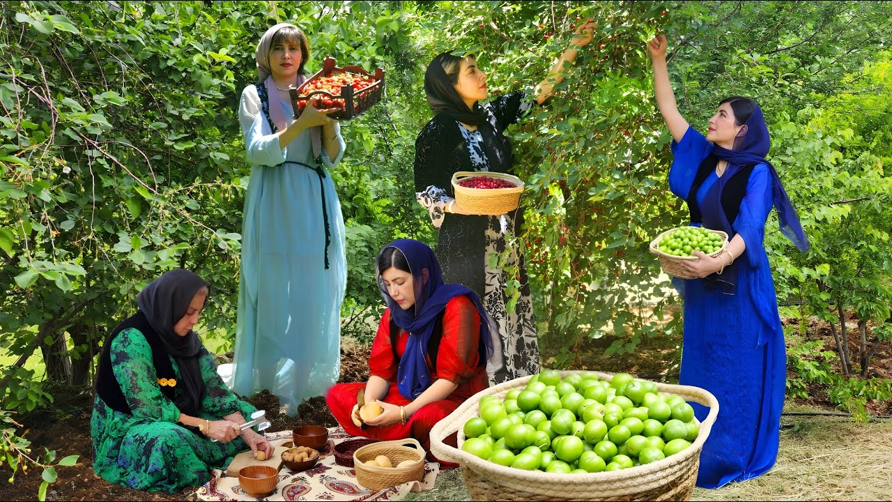 Village Morning Feast: Mix of Traditional Homemade Dishes