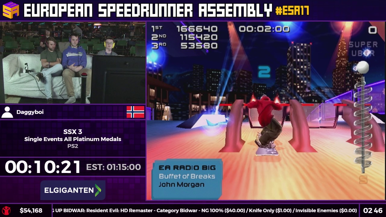 #ESA17 Speedruns - SSX 3 [Single Events All Platinum Medals] by Daggyboi