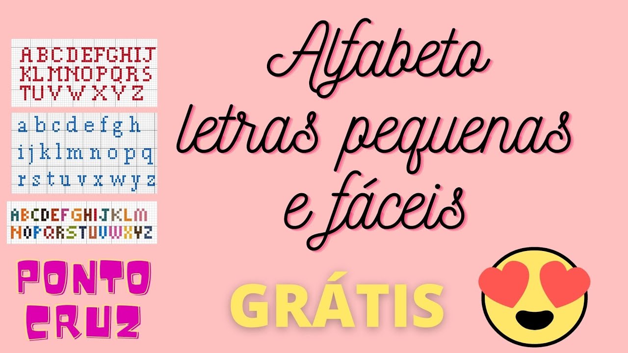Alfabeto com letras pequenas fáceis em PONTO CRUZ ♥ Grátis