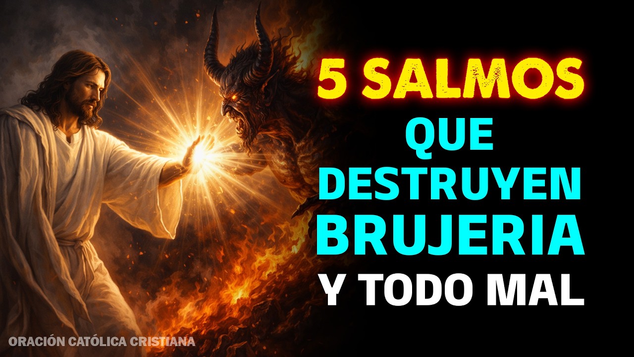 ⚔️ 5 SALMOS PODEROSOS | FUEGO DE DIOS CONTRA BRUJERÍA Y ENEMIGOS VISIBLES E INVISIBLES