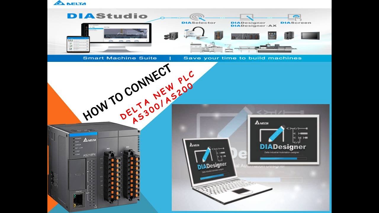 DELTA AS300/AS200 PLC How to connect PLC & PC COMMGR , DIADesigner & ISPSOFT