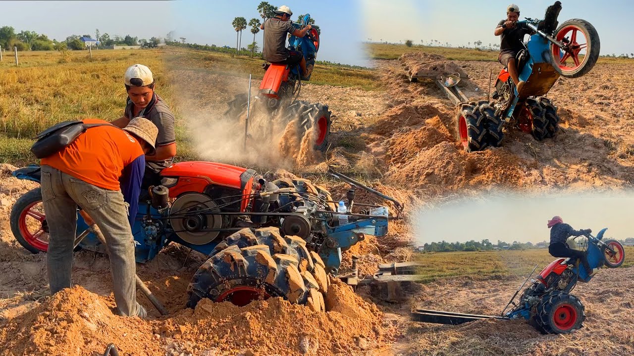 Driver Tractor Kubota ZT 155 DI Go Transport Sand Stuck,tractor Khmer Farmer