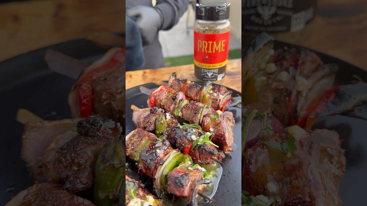Steak skewers with ​⁠@FireSmokeSociety new super special prime rub