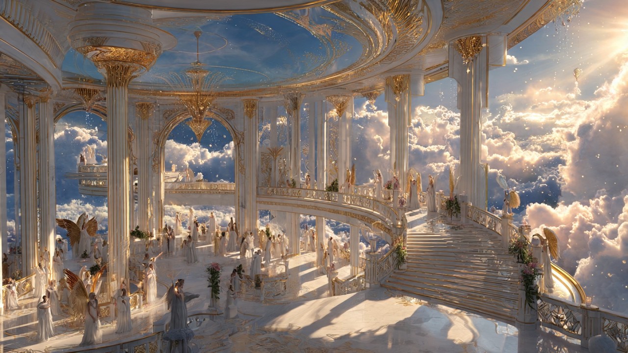 ANGELIC ABODE | Exploring the most Majestic Heavenly Mansion in 4k | A Glimpse Beyond Imagination
