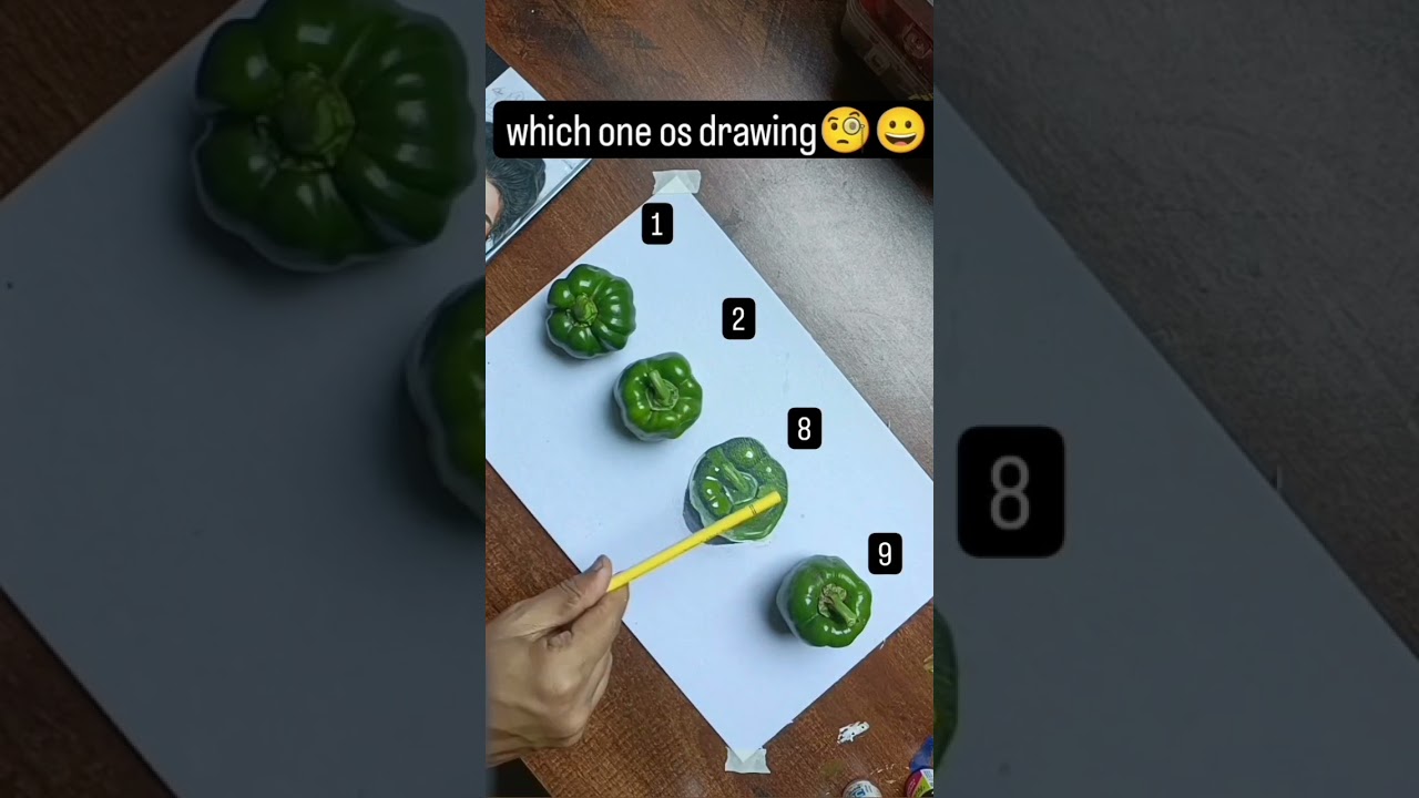 How to Draw capsicum  🫑🫑3D Drawing #easy #art #shortvideo #like #subscribe