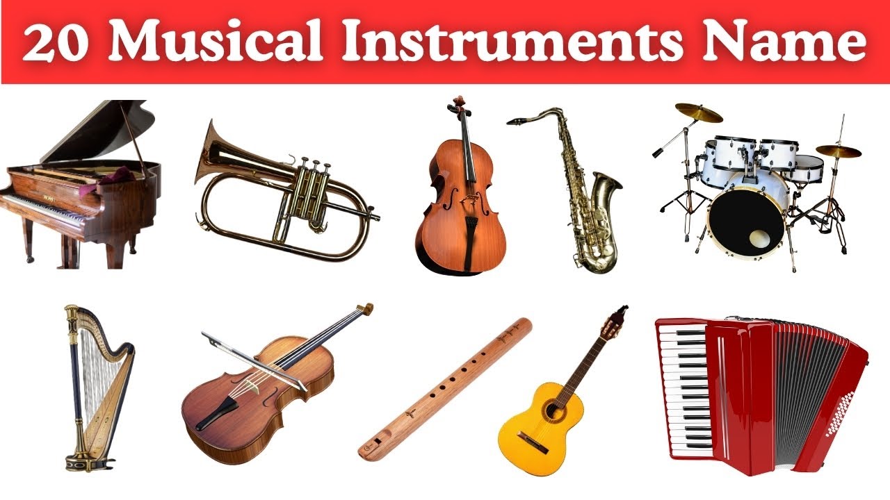 Musical Instrument Names in English for Kids | Educational Music Video | Learn with Music and Sounds
