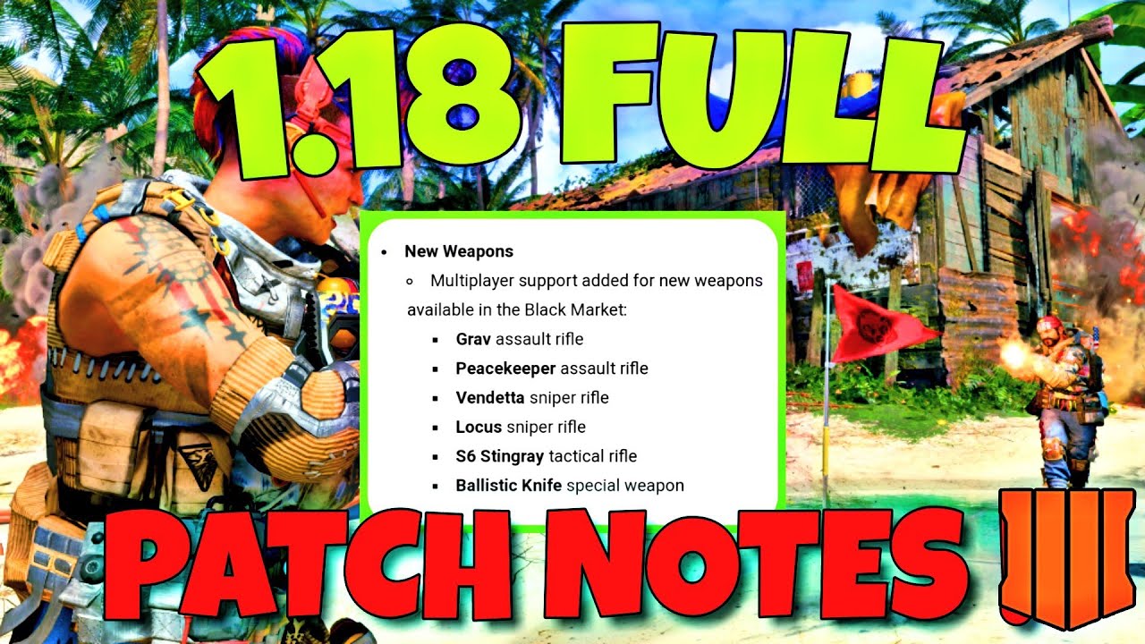 *NEW* COD BLACK OPS 4 1.18 UPDATE PATCH NOTES! SMG BUFF, SPECTRE NERF & MORE! (1.18 UPDATE COD BO4)