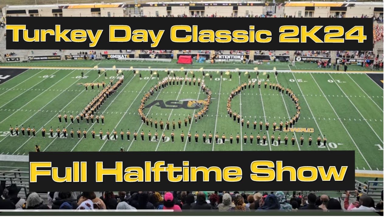 Alabama State vs. Tuskegee University.  100th Turkey Day Classic. Full Halftime show.