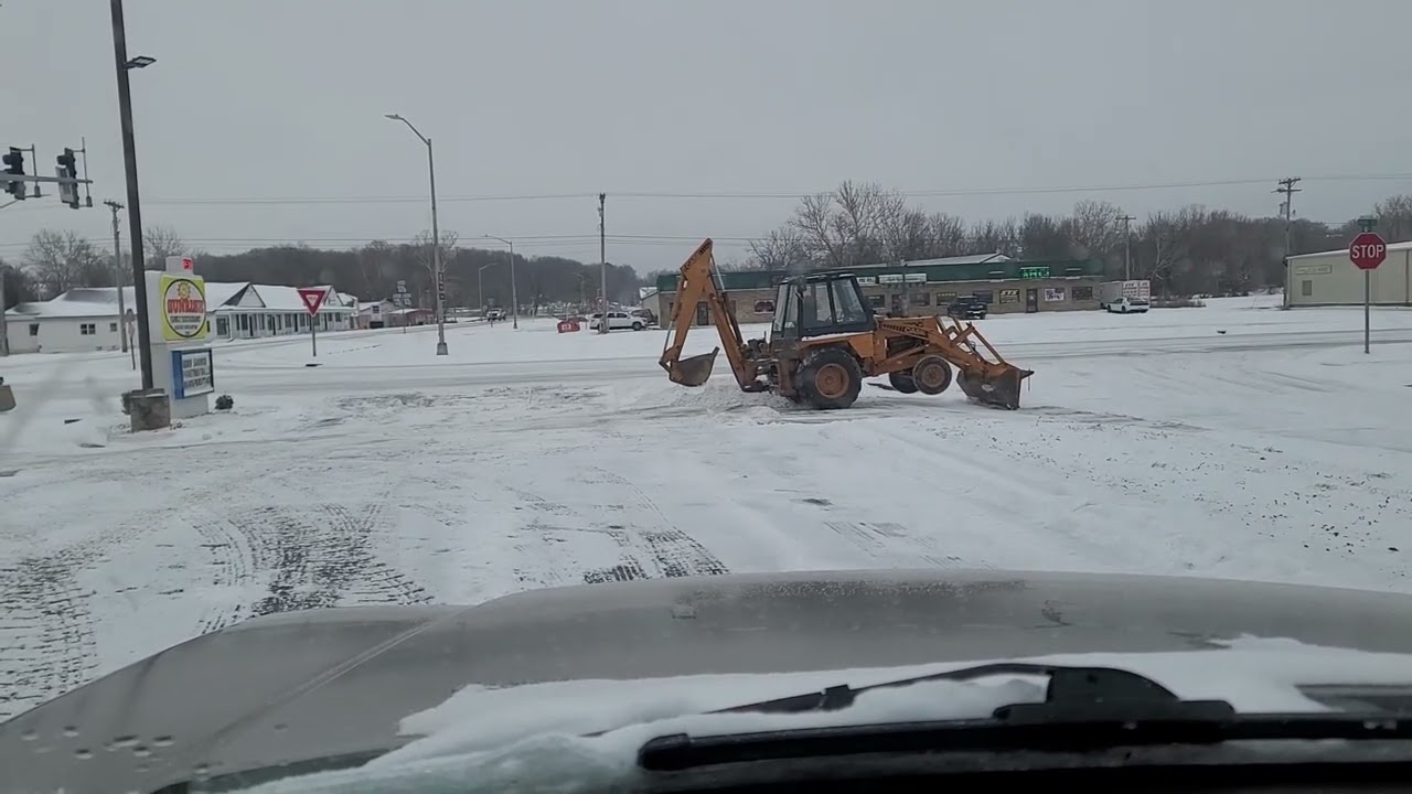 Case 580C at work. First snow removal of the year