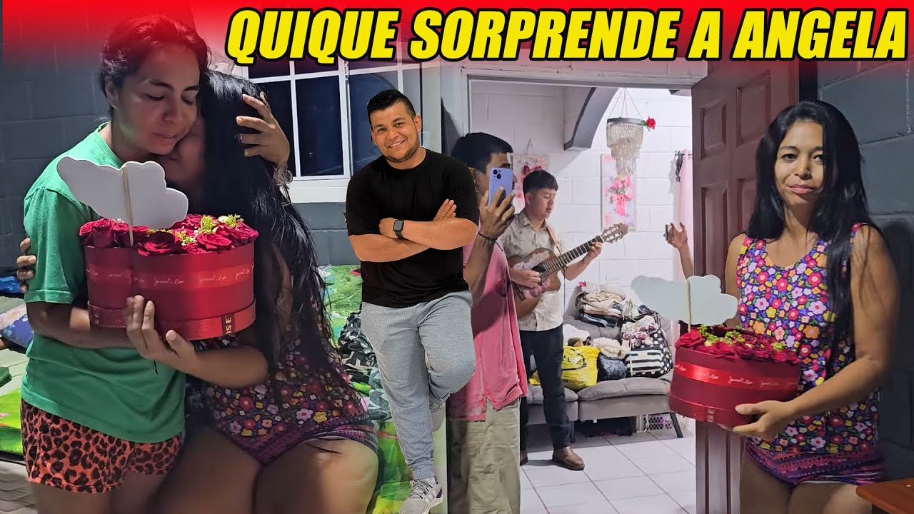 Quique sorprende a Angela en su cumpleaños.