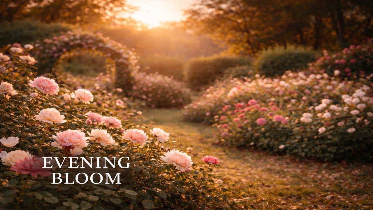 Golden Hour Rose Garden | Calm Peaceful Nature Sounds for Relaxation & Sleep