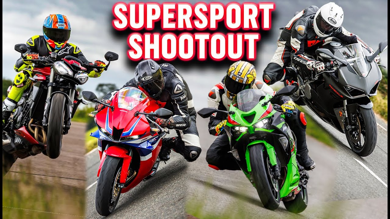 Supersport возвращается! CBR600RR 2024 против ZX-6R против Panigale V2 против Street Triple RS | ...