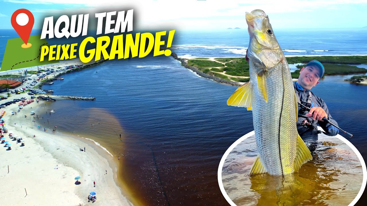 Como TIRAR ROBALO GIGANTE no ULTRALIGHT! Muitos Robalos na Beira desta Praia