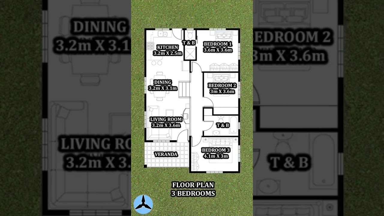 Floor Plan | 3 Bedrooms #floorplan #houseplan #housedesign