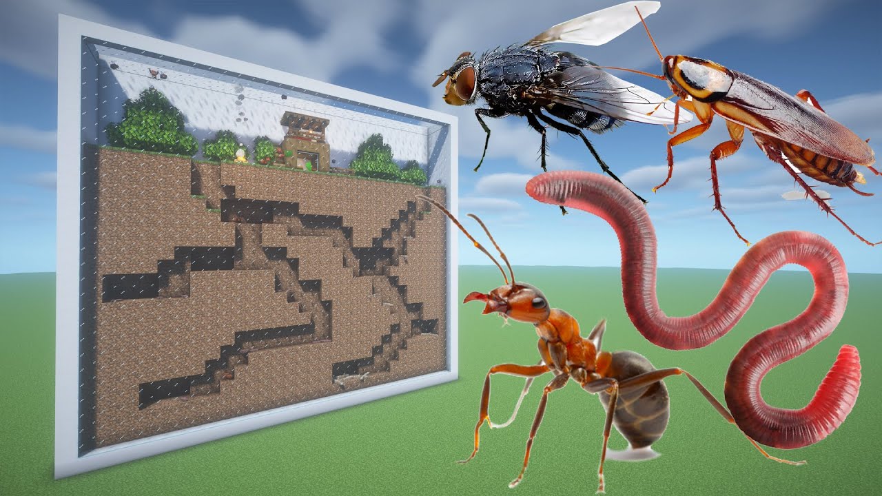 How To Make an Ant, Cockroach, Fly, and Worm Farm in Minecraft PE