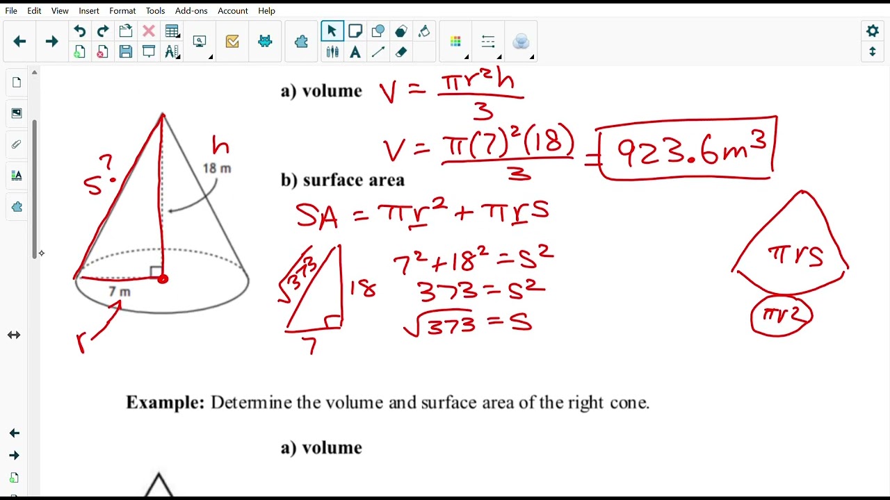 Measurement Lesson 5c Surface Area and Volume of Cones