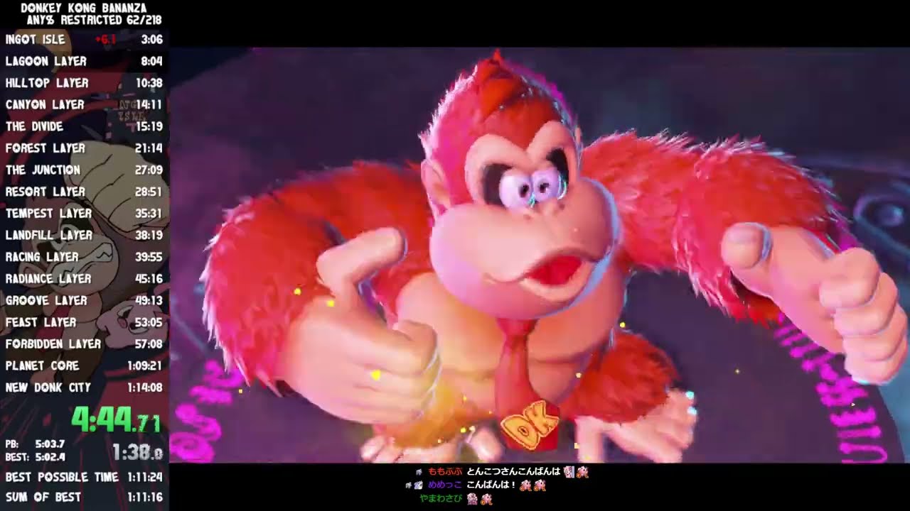 【RTA】ドンキーコング バナンザ Any% Restricted 1:13:54