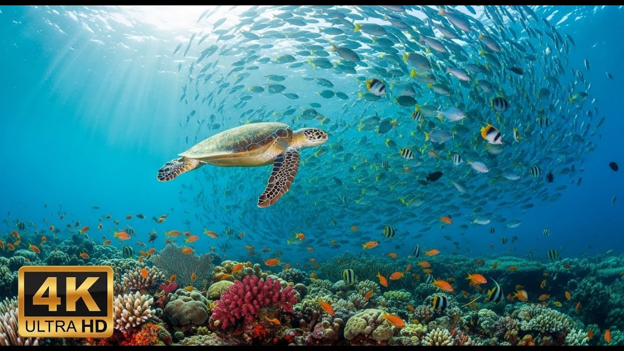 🌊 Beautiful Underwater World 4K – Tropical Fish & Calming Ocean Sounds