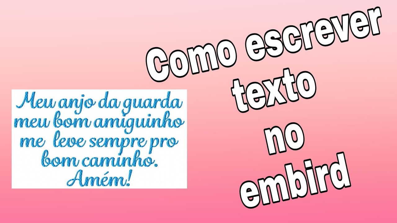 Como escrever texto no embird