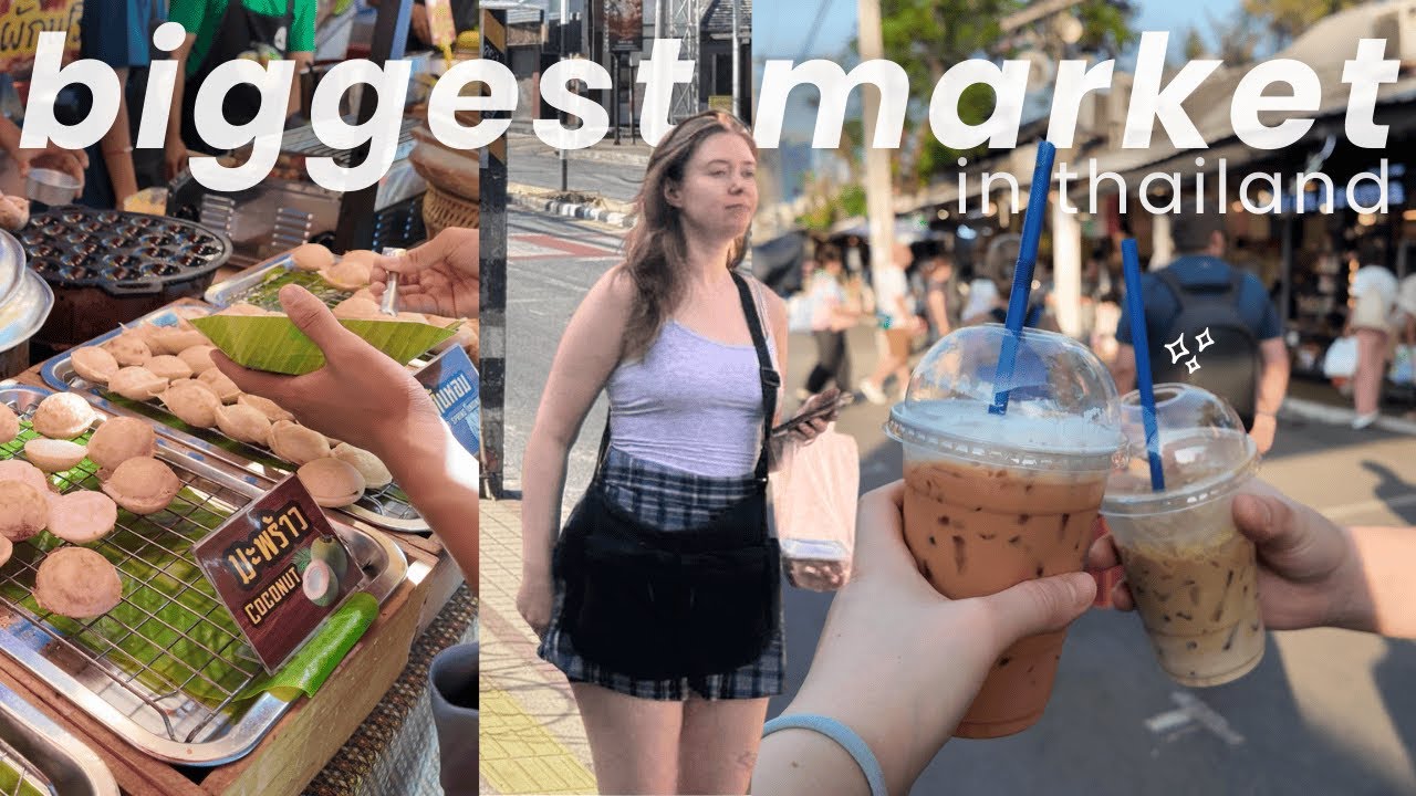 Spending 1000฿ at Thailands BIGGEST MARKET! 💸🍜🧋BEST FOOD AND DRINKS at CHATUCHAK MARKET