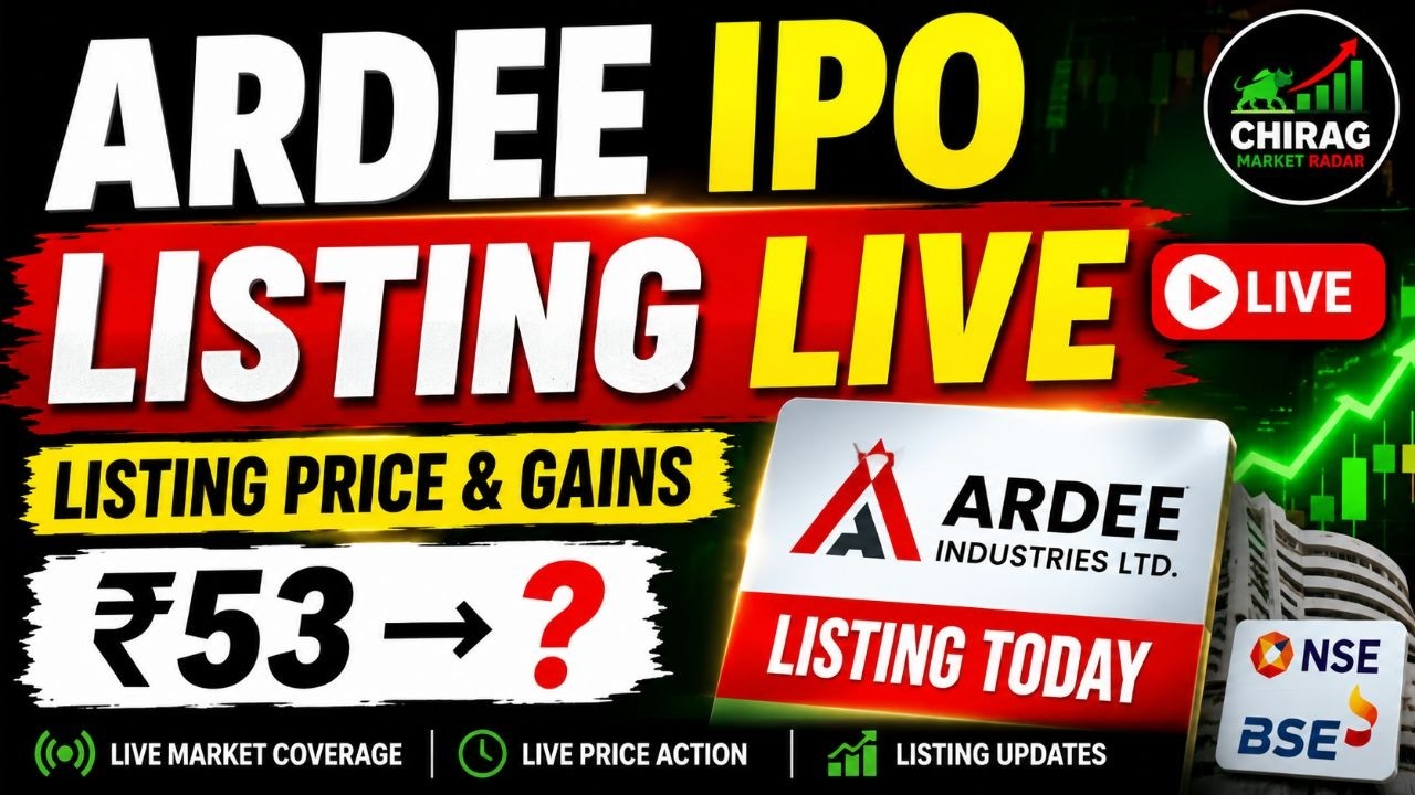 ARDEE INDUSTRIES IPO LISTING LIVE 🔴 | ARDEE IPO Listing Price & Gains | ARDEE IPO Listing LIVE