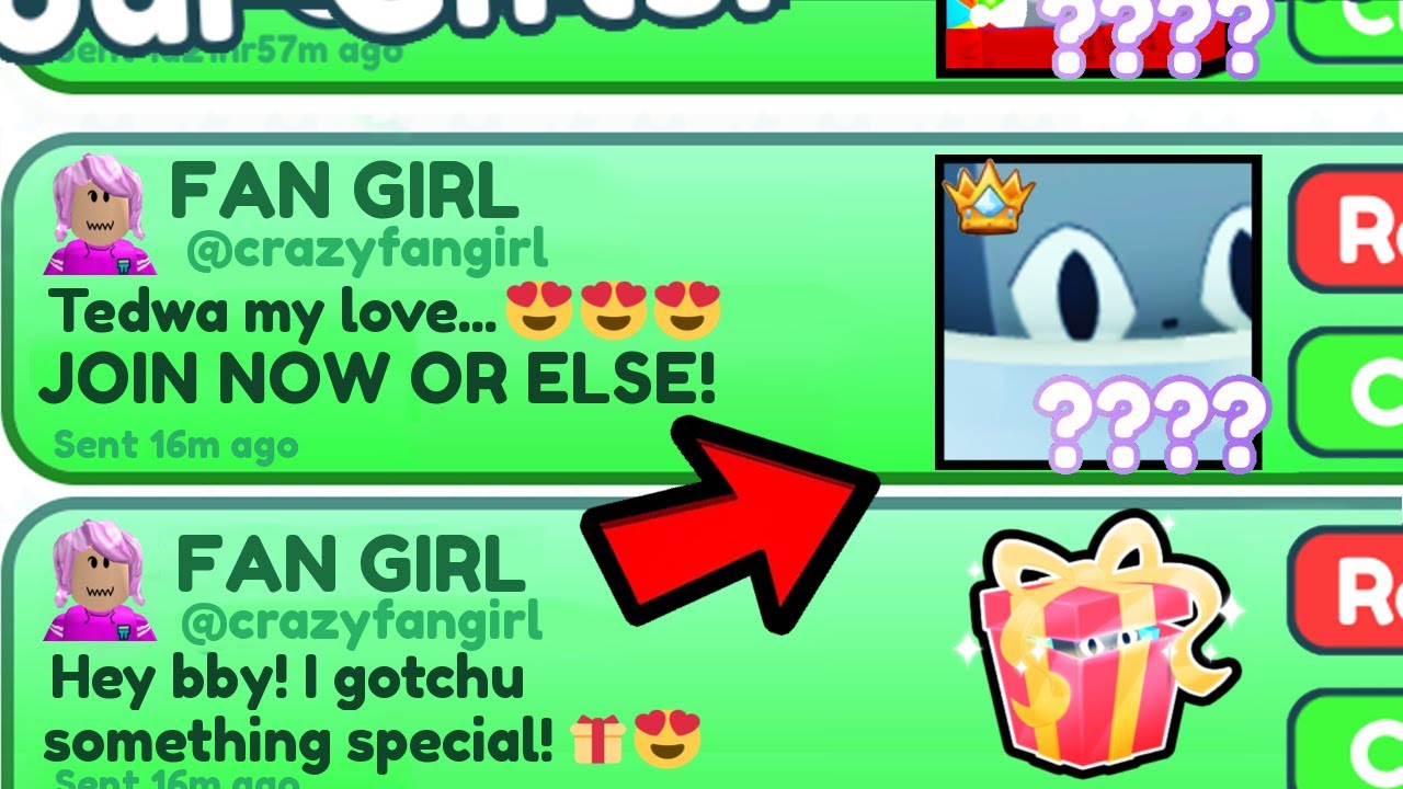 CRAZY FAN GIRL GIFTED Me THIS... (Pet Simulator X Roblox)