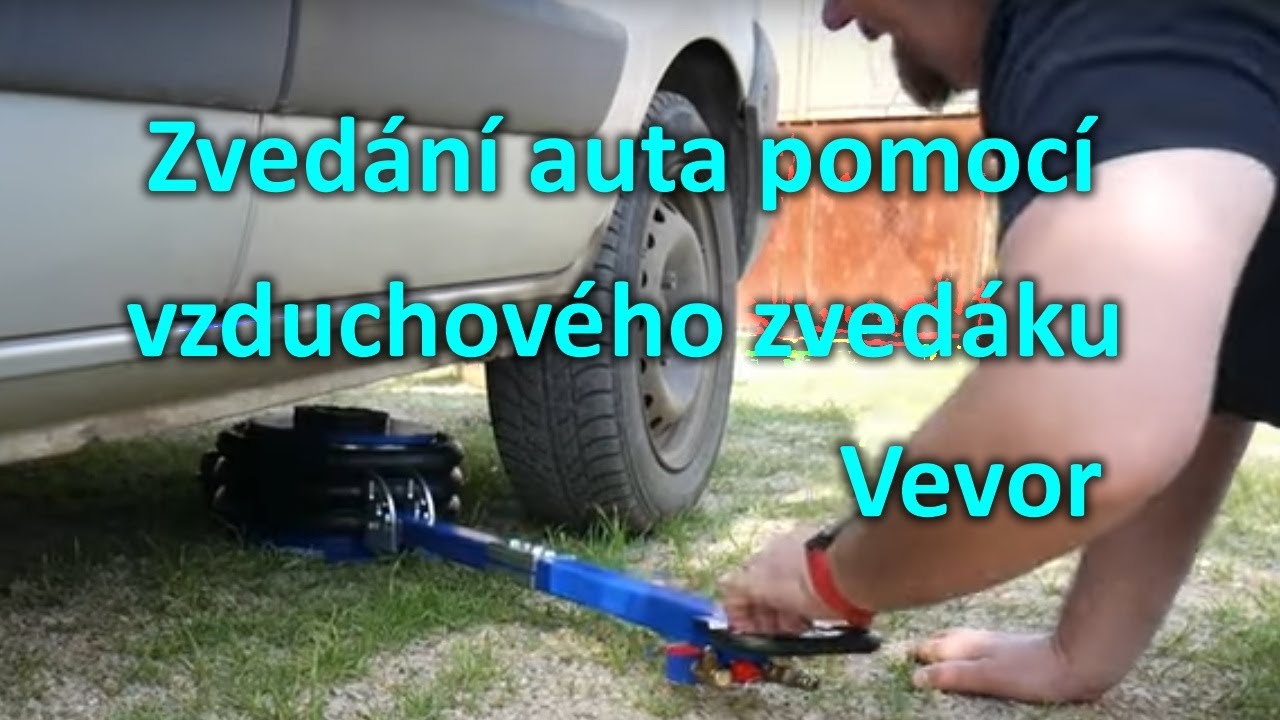 zvedání auta pomocí vzduchového zvedáku Vevor