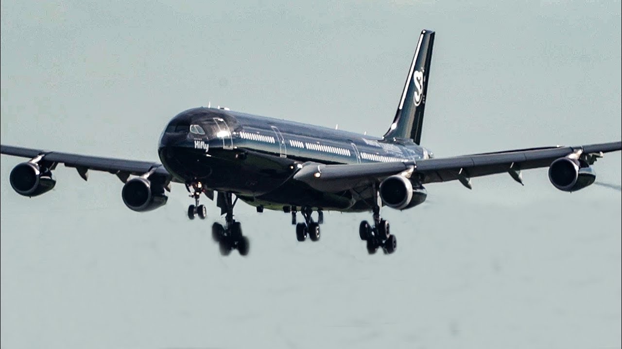20 BIG PLANE LANDINGS + DEPARTURES - ALL Black A340 + Fast Boeing 767 Takeoff (4K)
