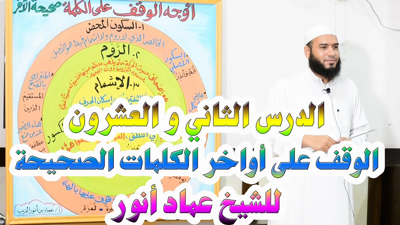 22- الوقف على أواخر الكلم بالسكون المحض والإشمام والروم_للشيخ عماد أنور