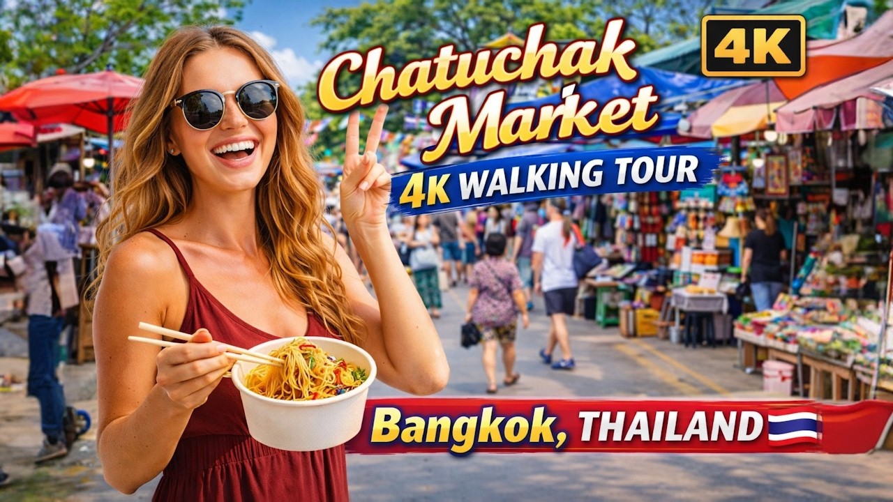 🍜 Chatuchak Weekend Market 4K Walking Tour – Bangkok in Thailand