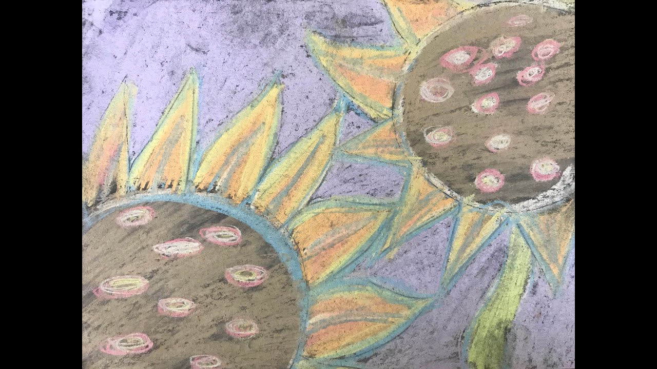K4-2nd Colored chalk flowers