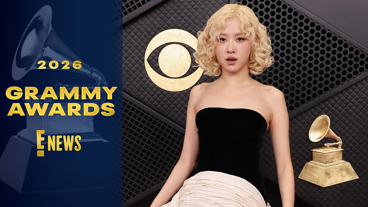 Ros&eacute; Brings the Drama in Sweeping Grammys 2026 Look | E! News